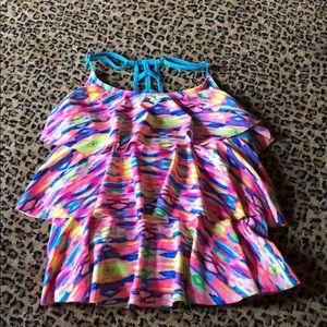 Multicolor Ruffle tankini Top
